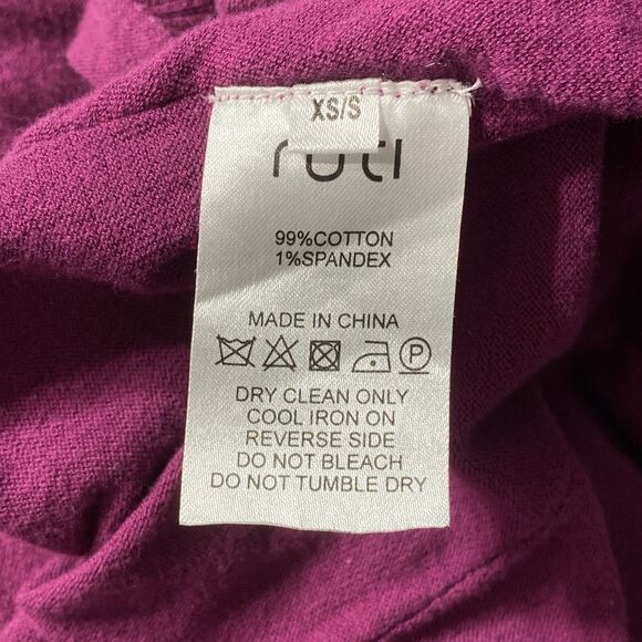 Ruti Shirt Womens XS/S Pink Cotton Spandex Stretch Sharkbite Asymmetrical Flowy - Picture 7 of 8